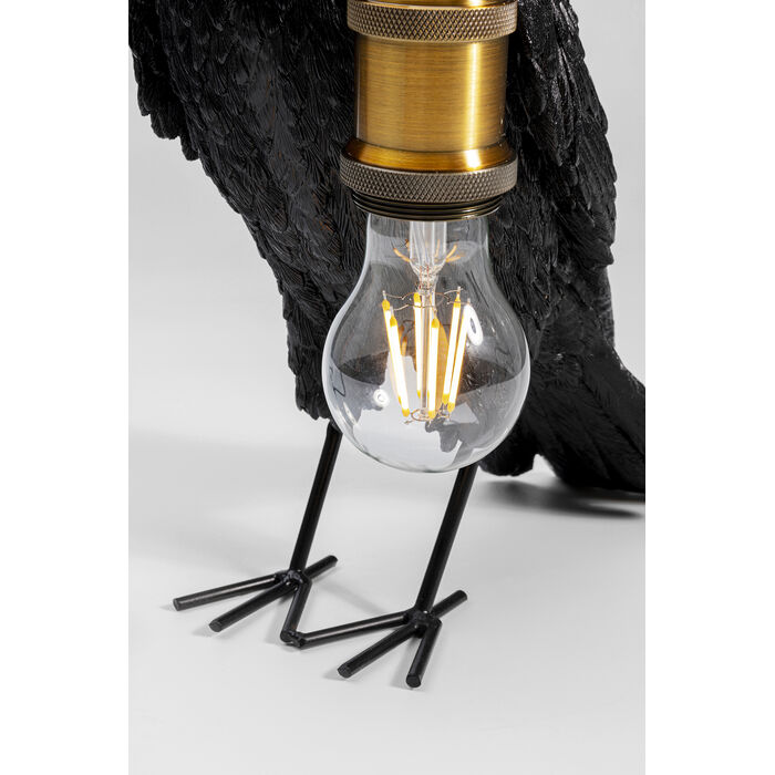 [52704] Table Lamp Animal Crow Mat Black 34cm - 4