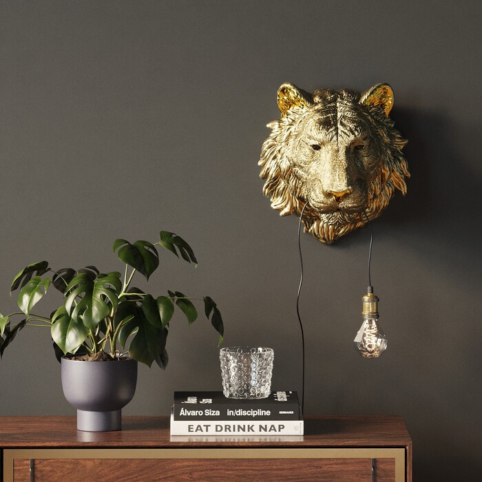 Lámpara pared Animal Tiger Head 34cm