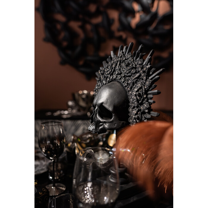 [52821] Objet décoratif King Skull noir 49cm - 1