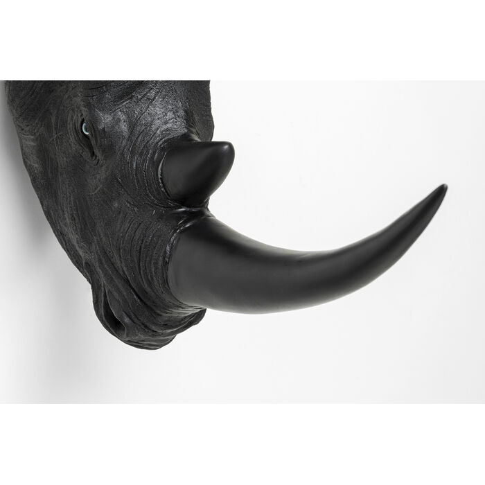 [52824] Obiect de perete Cap de Rinocer Antic Negru 22x43cm - 4