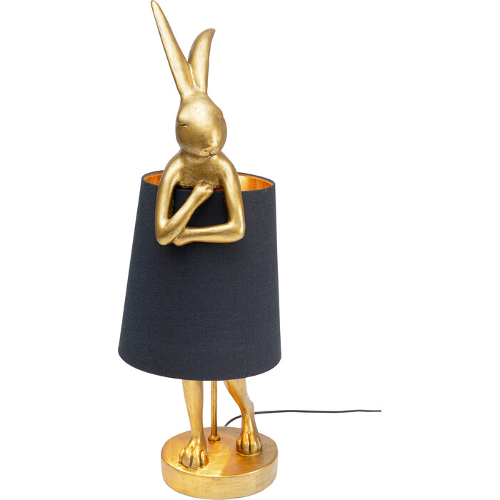 Lámpara mesa Animal Rabbit oro/negro 68cm