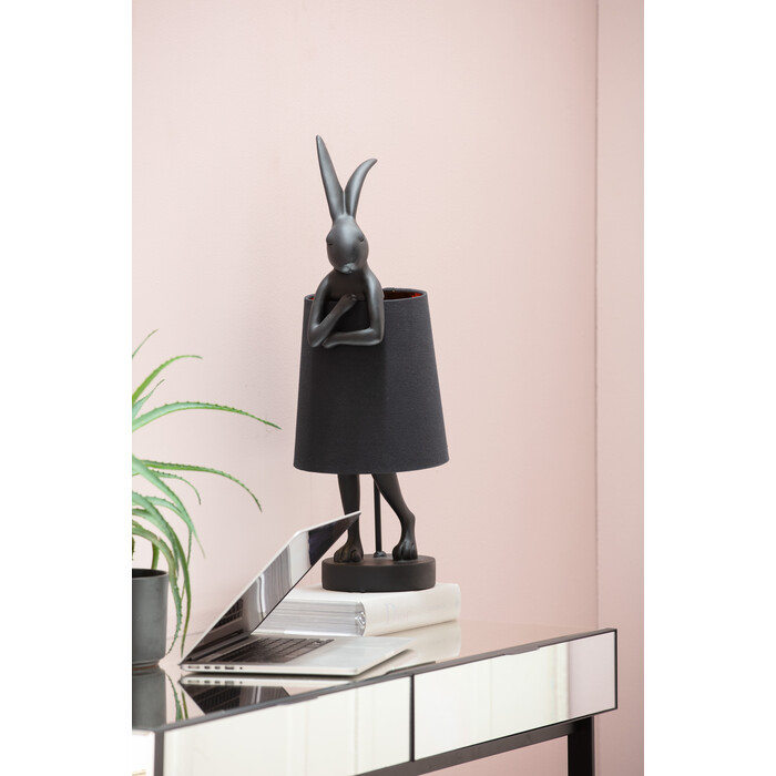 [53473] Table Lamp Animal Rabbit Matt Black 68cm - 2