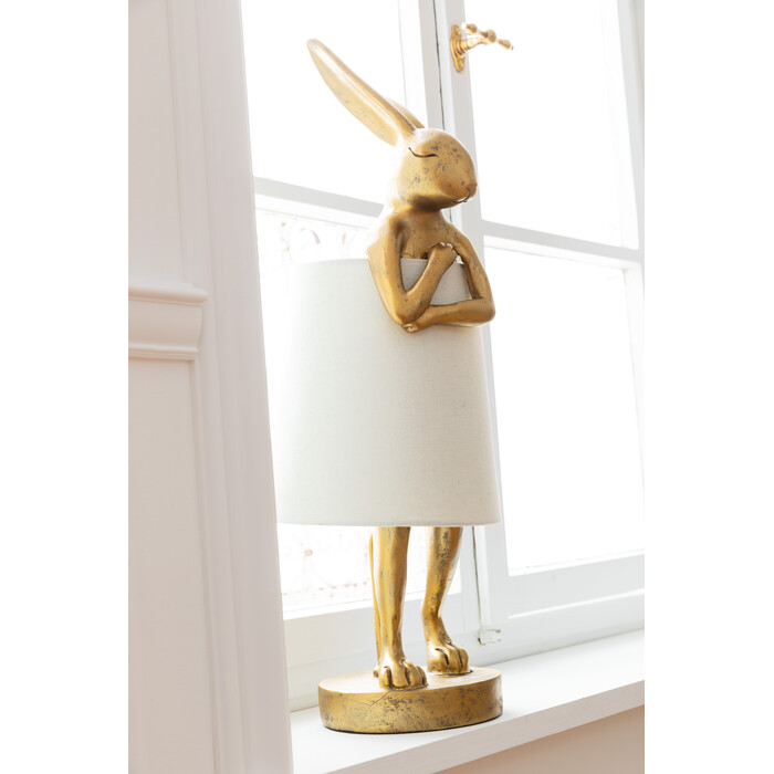 [53474] Lampe à poser Animal Rabbit doré/blanc 50cm - 2