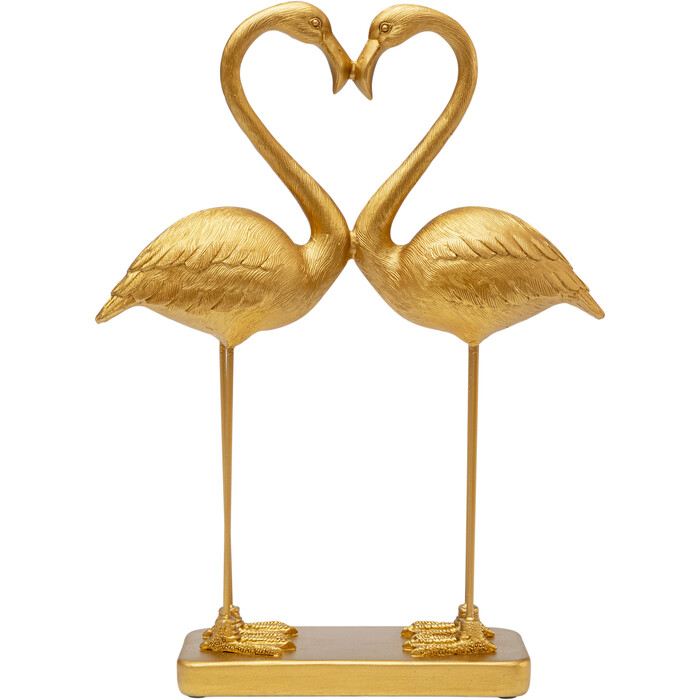 Deco Figurine Flamingo Love Gold 39cm