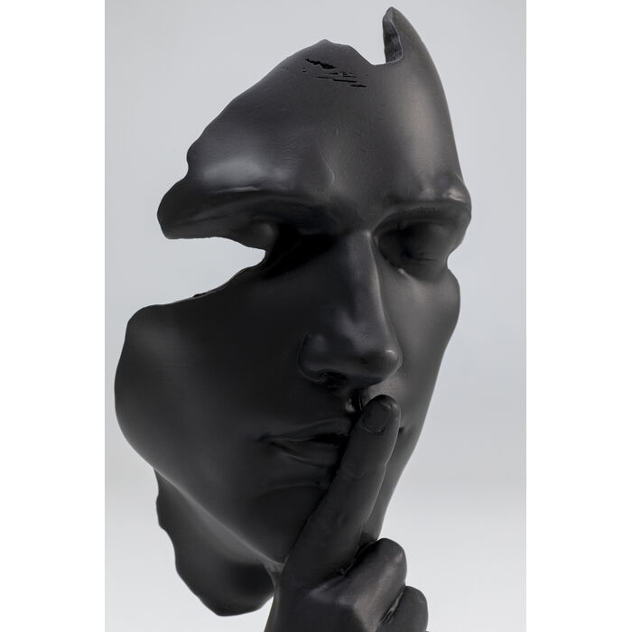 [53684] Deco Object Quiet Face Black 31cm - 3