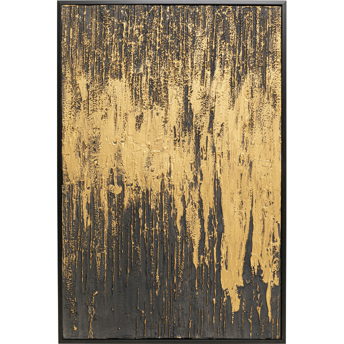 Framed Picture Abstract Black 80x120cm