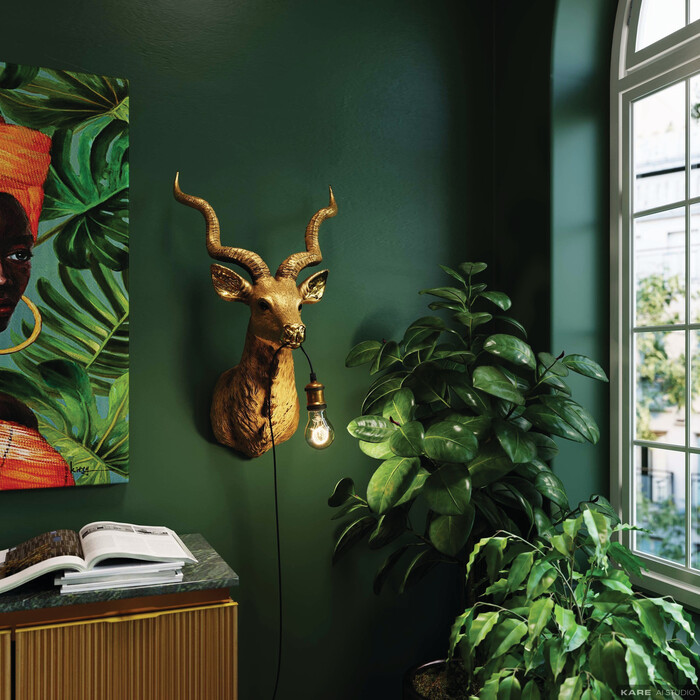 Wall Lamp Animal Goat Gold 45x74cm