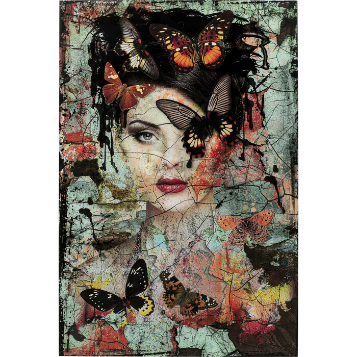 Cuadro cristal Lady Butterfly 100x150cm