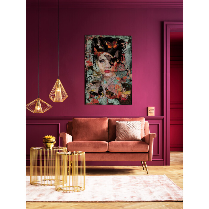 Cuadro cristal Lady Butterfly 100x150cm