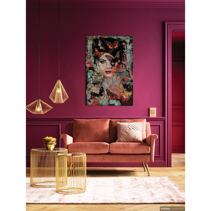 Gambar Kaca Lady Butterfly 100x150cm