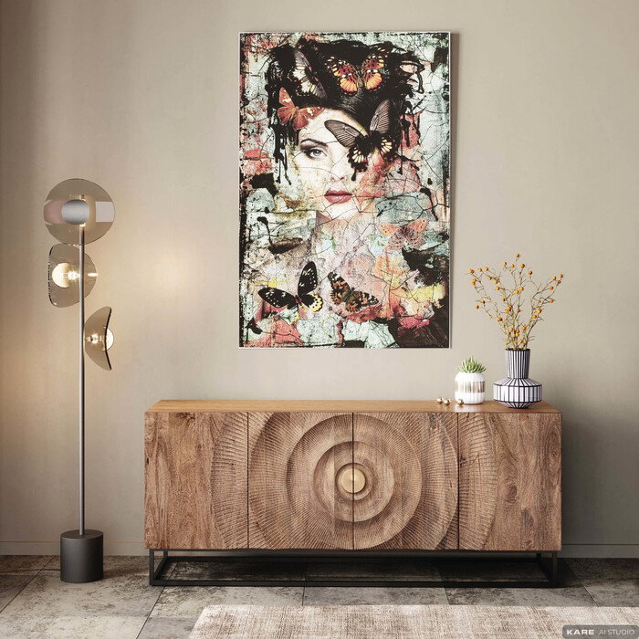 [53811] Εικόνα από γυαλί Lady Butterfly 100x150cm - 3