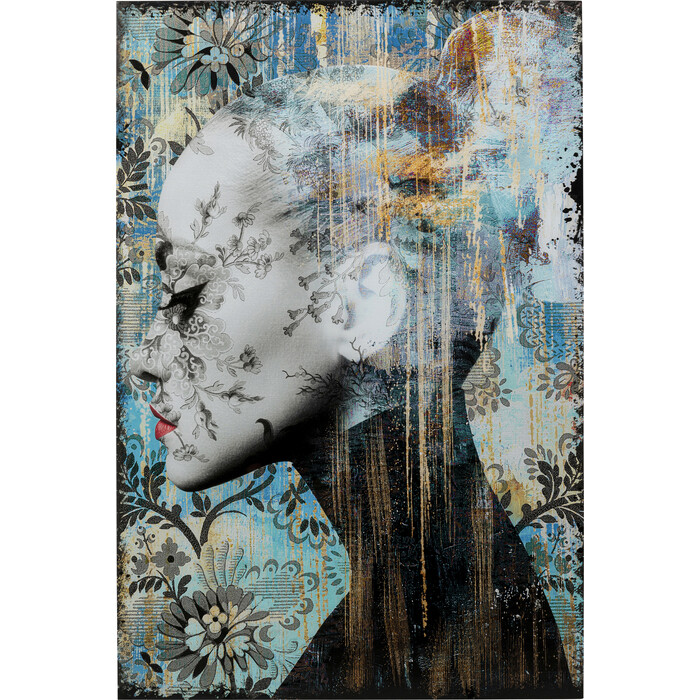 Cuadro cristal Lady Flower 100x150cm