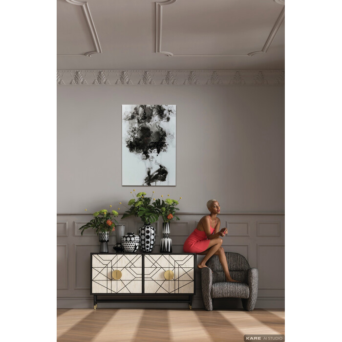 Gambar Kaca Smokey Hair 100x150cm