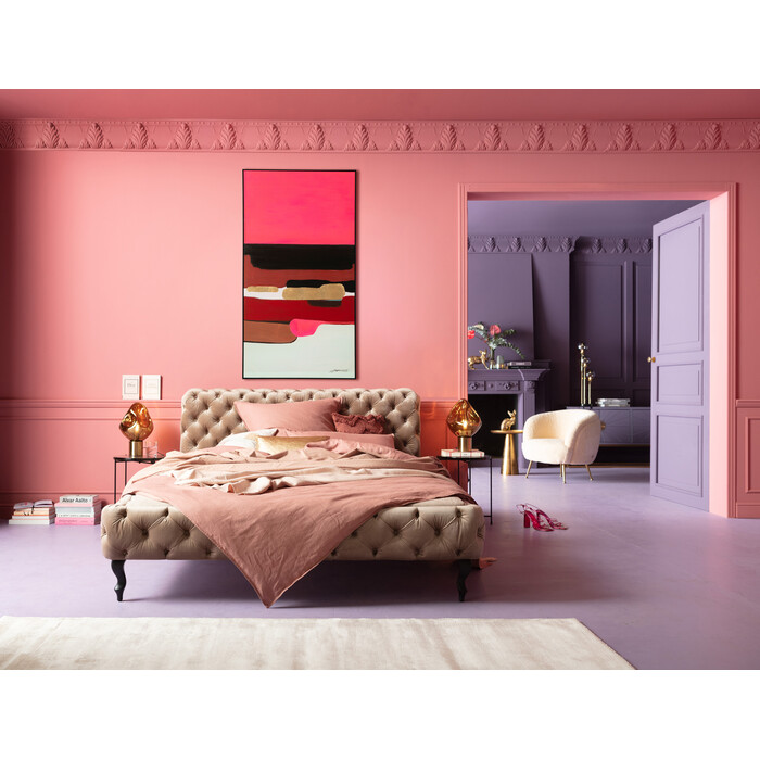Framed Picture Abstract Shapes Pink 73x143cm