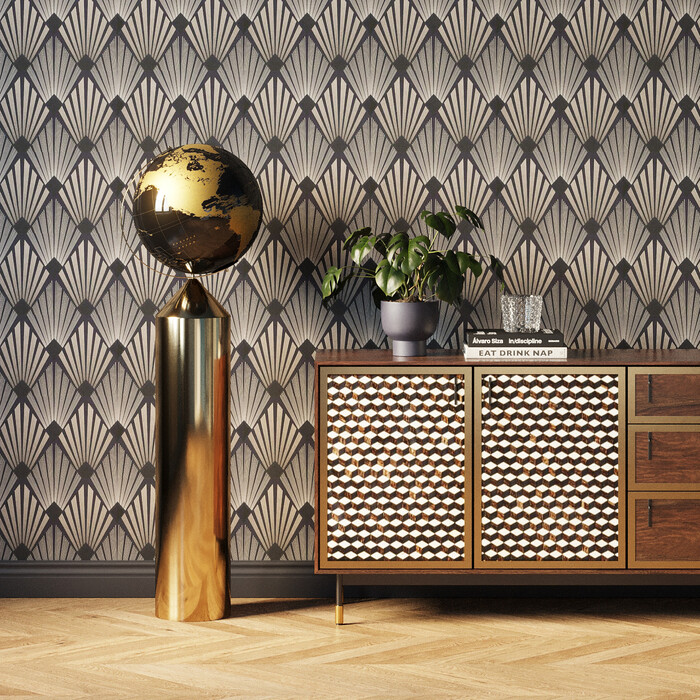 [53924] Deco Object Globe Top Gold 132cm - 1
