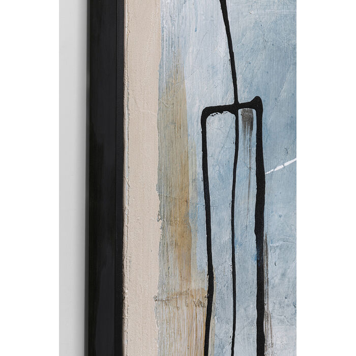 [54196] Tableau encadré Dust bleu 100x100cm - 3