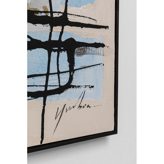 [54196] Tableau encadré Dust bleu 100x100cm - 4