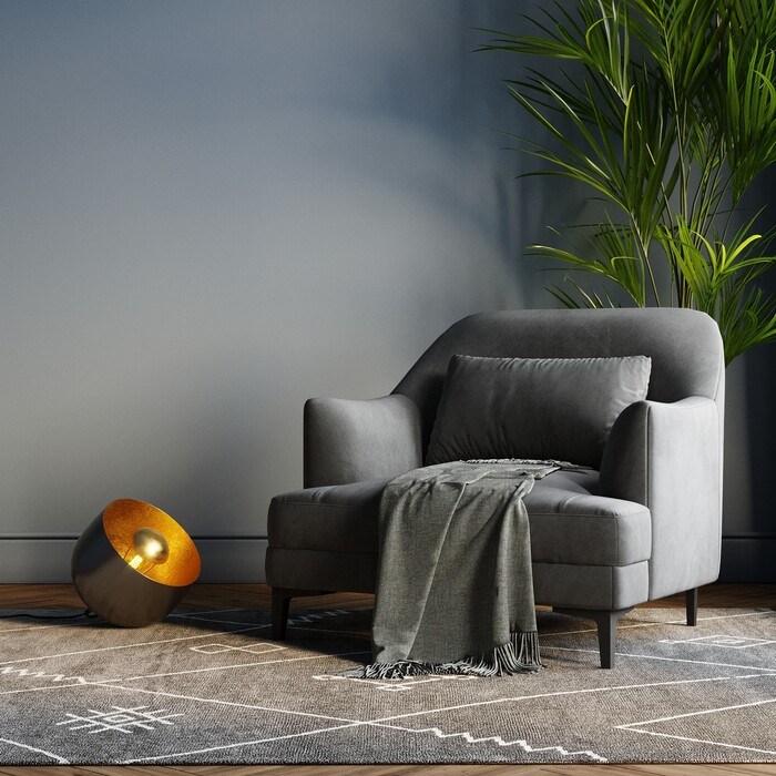 Floor Lamp Apollon Smooth Graphite Ø28cm
