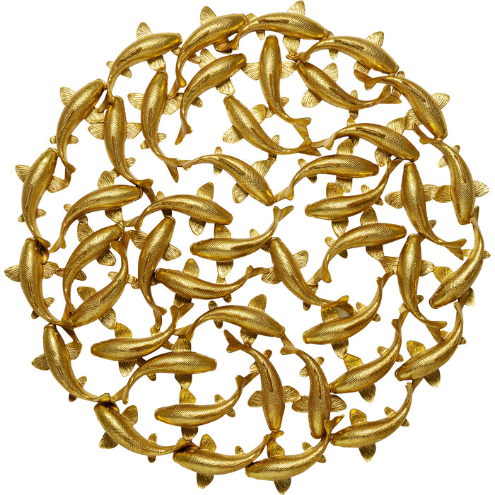 Wall Object School of Koi Gold Ø160cm