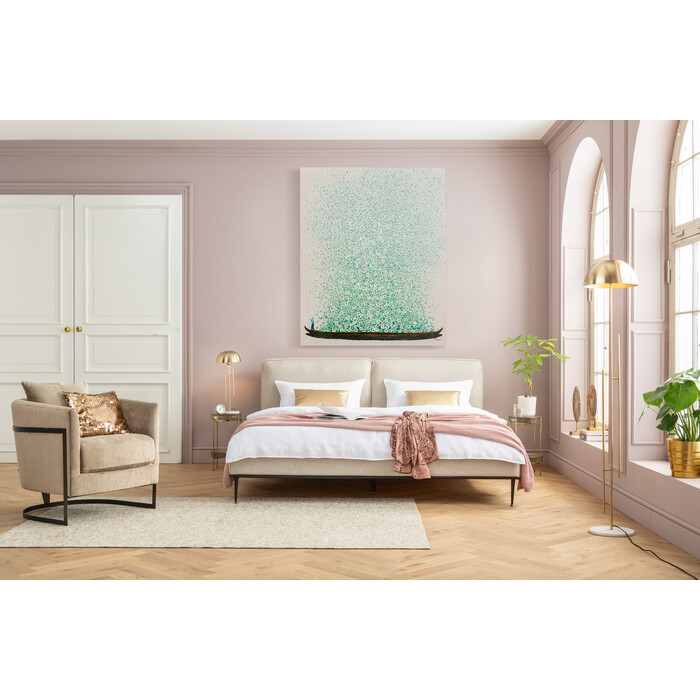 Cuadro lienzo Flower Boat Beige verde 120x160cm