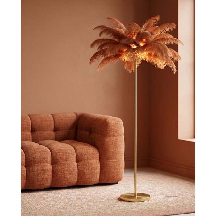 Floor Lamp Feather Palm Rusty Red 165cm