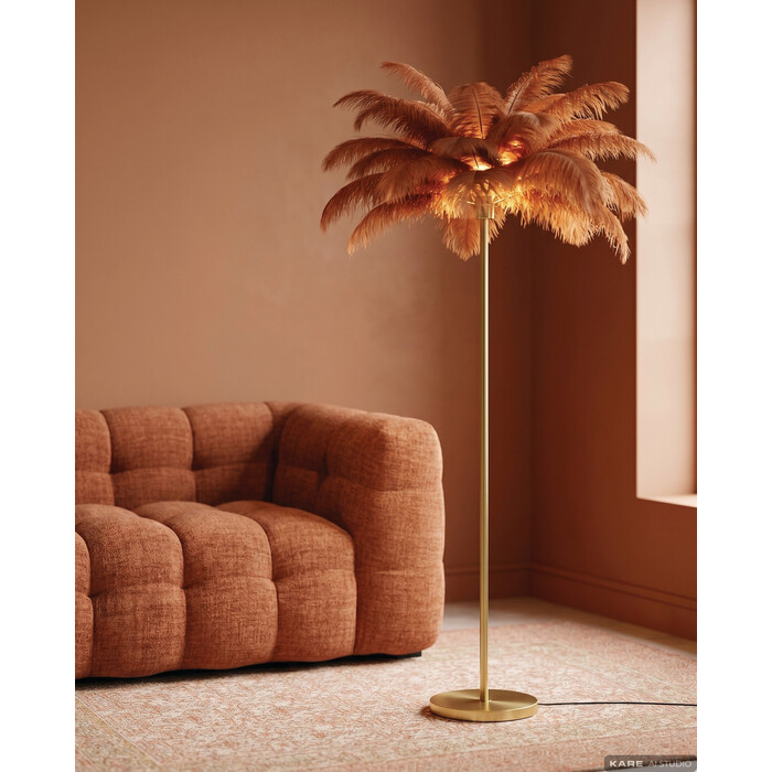 Floor Lamp Feather Palm Rusty Red 165cm