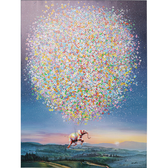 Cuadro lienzo Flying Elephant At Night 120x160cm