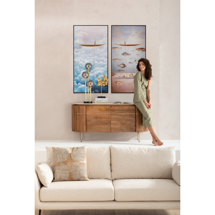 Framed Picture Cloud Boat 60x120cm