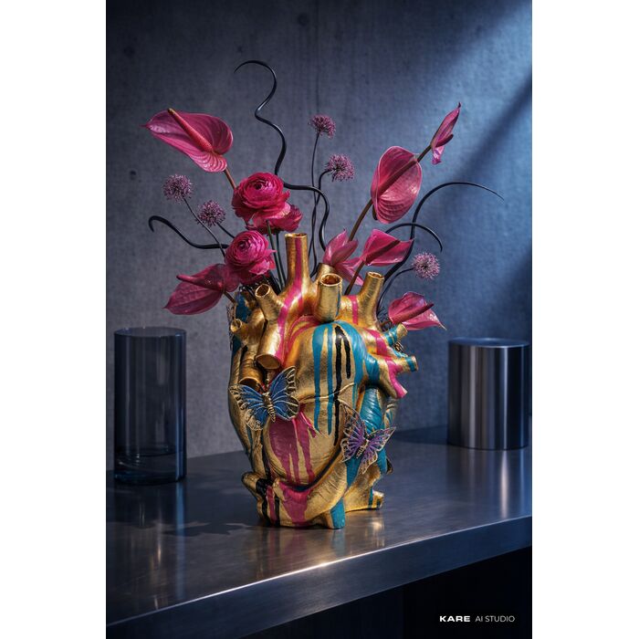 [55264] Vase Butterflies Heart 25cm - 2