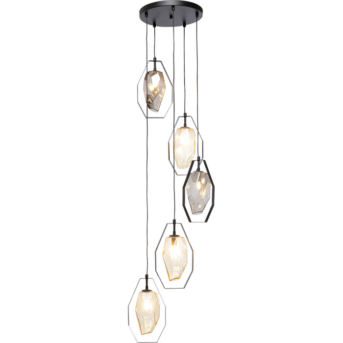 Pendant Lamp Diamond Fever Spiral Black Ø42cm