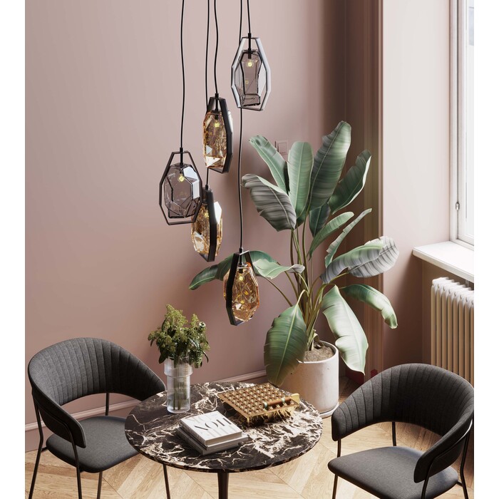 Pendant Lamp Diamond Fever Spiral Black Ø42cm
