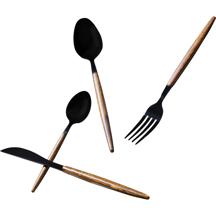 [55624] Couverts Paris noir mat (16/pcs) - 1