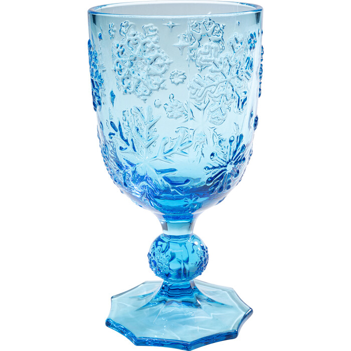 [55650] Verre à vin Ice Flowers bleu