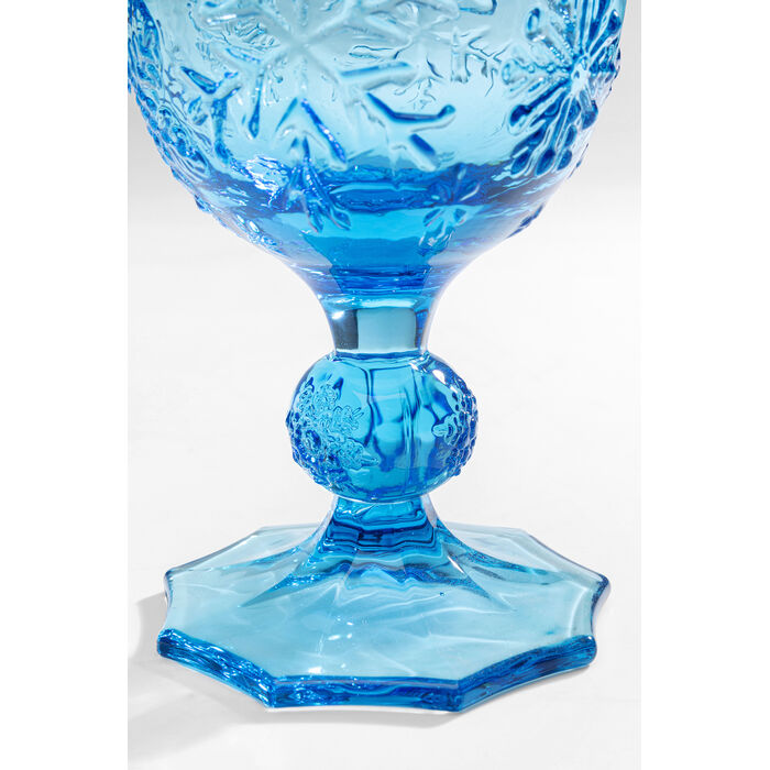 [55650] Verre à vin Ice Flowers bleu - 4
