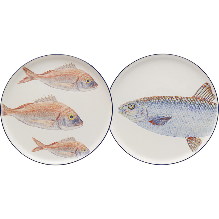[55888] Plate Poisson Blue Ø27cm Assorted