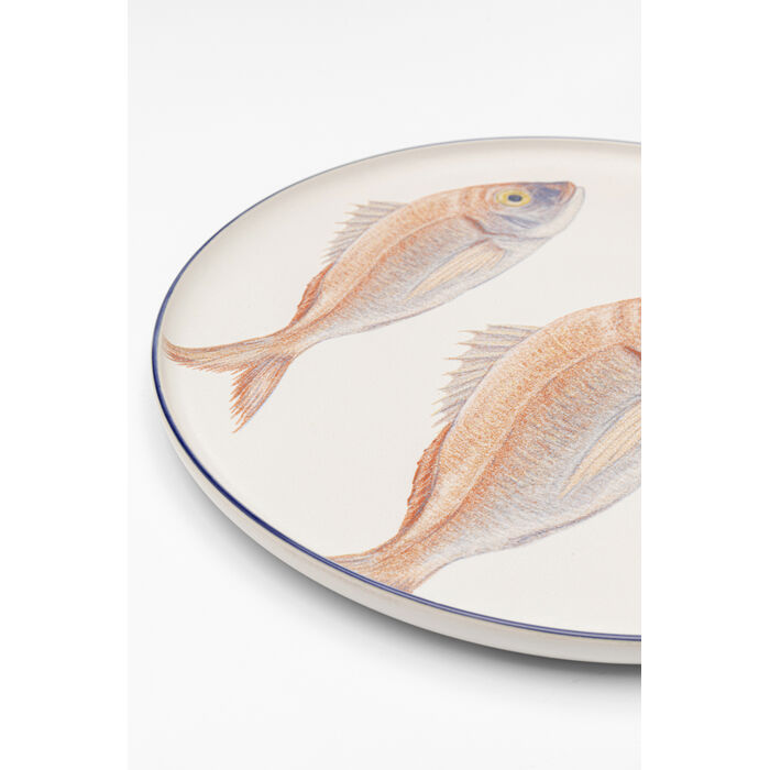 [55888] Plate Poisson Blue Ø27cm Assorted - 3