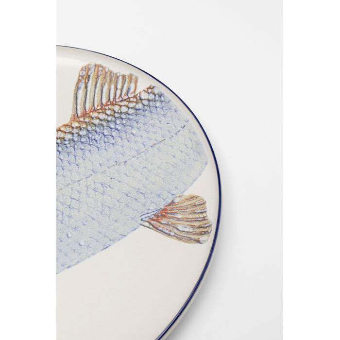 [55888] Plate Poisson Blue Ø27cm Assorted - 4