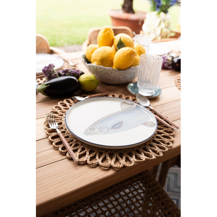 [55888] Plate Poisson Blue Ø27cm Assorted - 1