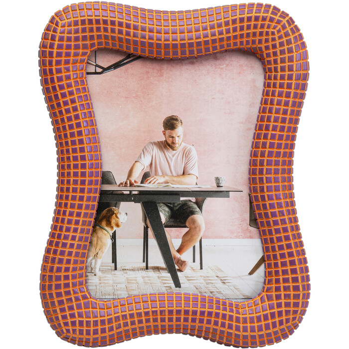 [56180] Picture Frame Wavy Orange 13x18cm