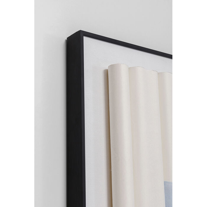 [56238] Tableau encadré Shadow Skyline bleu 160x60cm - 3
