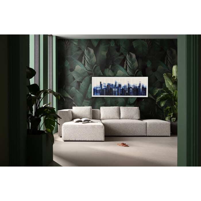 [56238] Tableau encadré Shadow Skyline bleu 160x60cm - 1