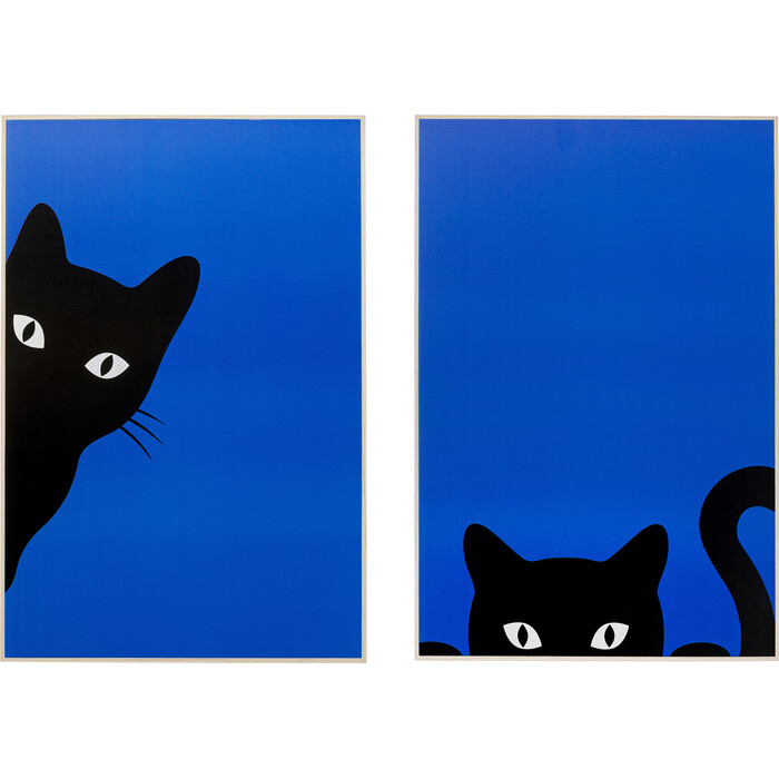 [56298] Framed Picture Ciao Gatto (2/Set)