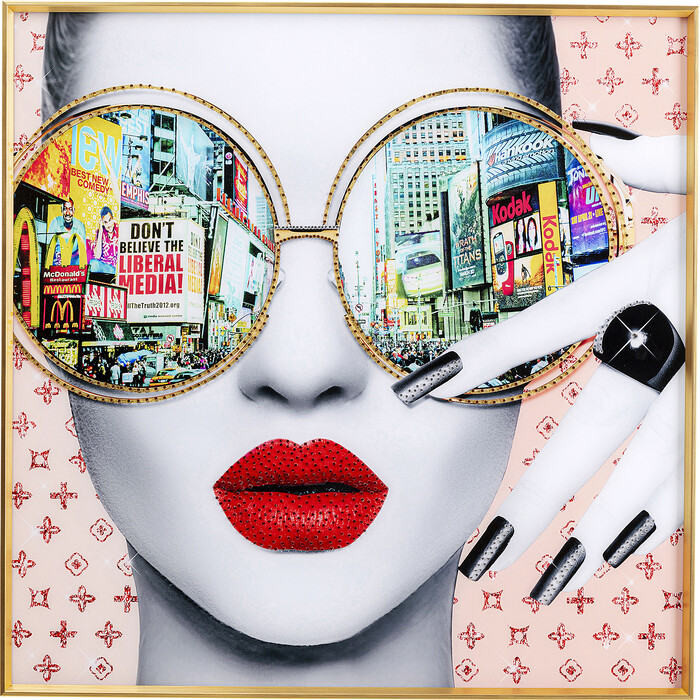 [56413] Framed Picture Times Square View 80x80cm
