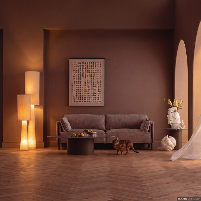 Floor Lamp Marleen Beige Boucle 130cm