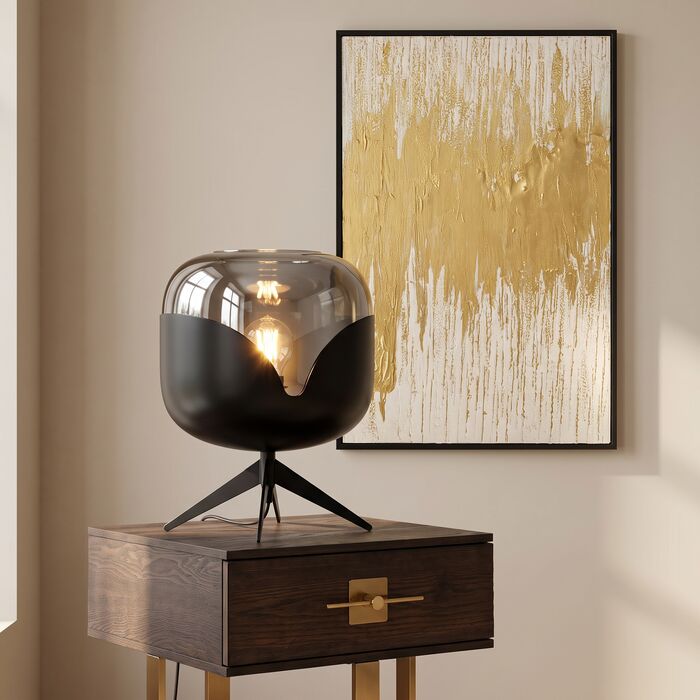[56557] Table Lamp Smoke Goblet Ball - 1