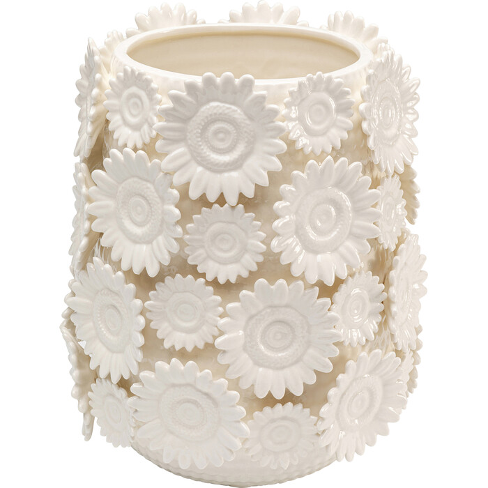 [56563] Jarrón Sunflowers blanco 30cm