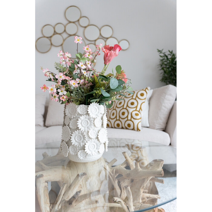 [56563] Jarrón Sunflowers blanco 30cm - 1