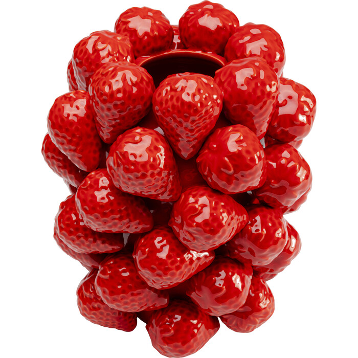 [56564] Vase Strawberries rouge 24cm