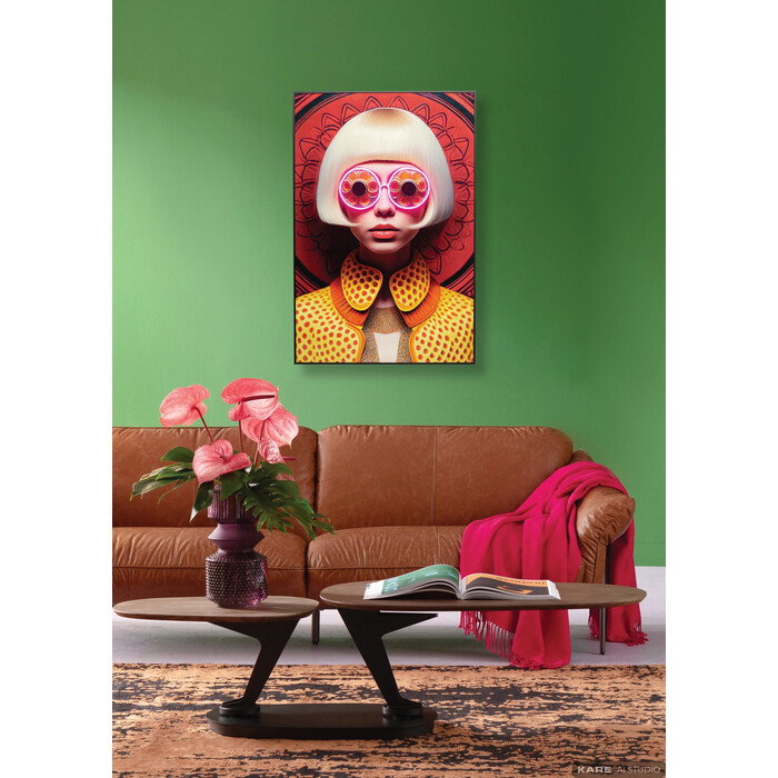 [56580] Κορνιζωμένη Εικόνα LED Fancy Blonde Lady 80x120cm - 2
