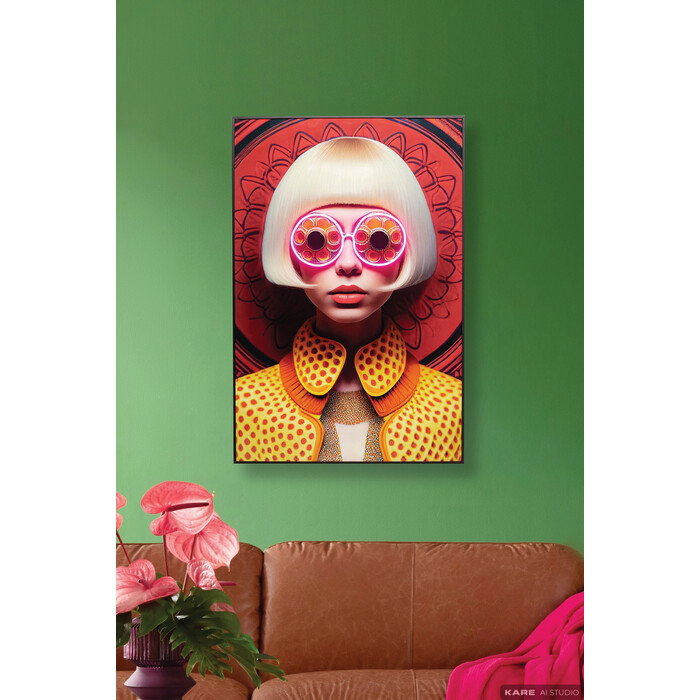 [56580] Κορνιζωμένη Εικόνα LED Fancy Blonde Lady 80x120cm - 3